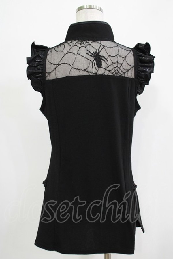 画像3: 【SALE】Qutie Frash / クモメッシュスリットタンク  ブラック H-25-11-28-046-QU-TO-KB-ZT054 (3)