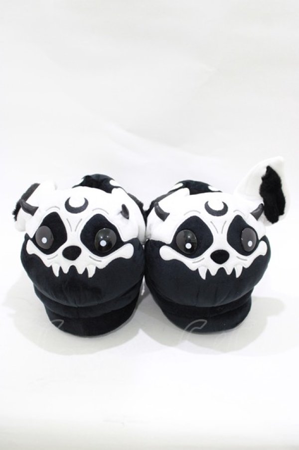 画像1: KILL STAR / Vampire Batbone Slippers SM ブラック×ホワイト H-25-11-28-071-SL-SH-KB-ZH (1)