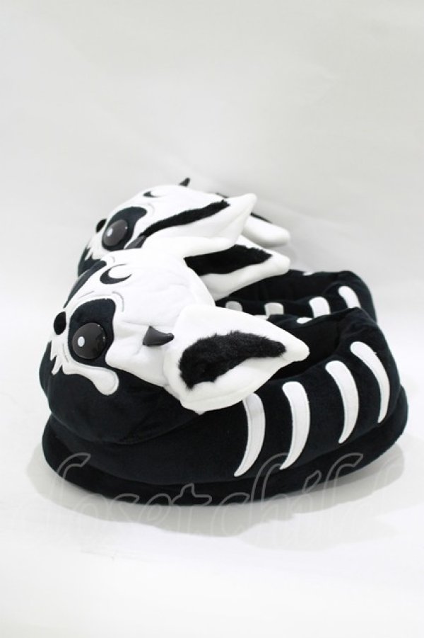 画像2: KILL STAR / Vampire Batbone Slippers ML ブラック×ホワイト H-25-11-28-072-SL-SH-KB-ZH (2)