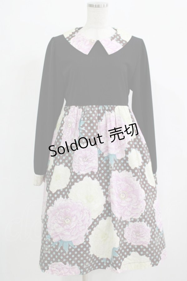 画像1: Despair / 襟付きトラペーズワンピース  ブラック H-25-11-28-008-GO-OP-KB-ZH (1)