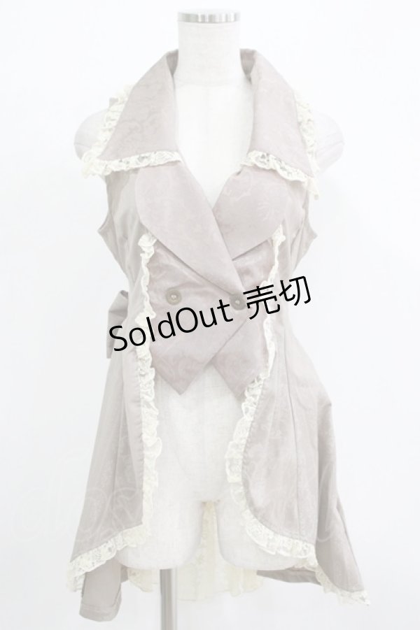 画像1: h.NAOTO / ジャガード切替ベスト  ベージュ H-25-11-28-022-HN-TO-KB-ZH (1)