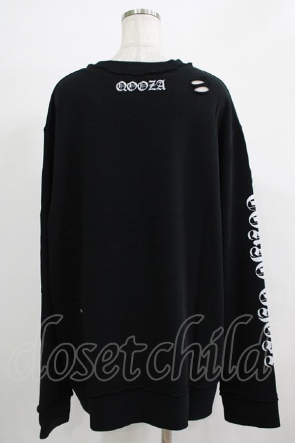 画像3: QOOZA / 東京喰種×QOOZA金木研 ダメージスウェット  ブラック H-25-11-28-025-PU-TO-KB-ZH (3)