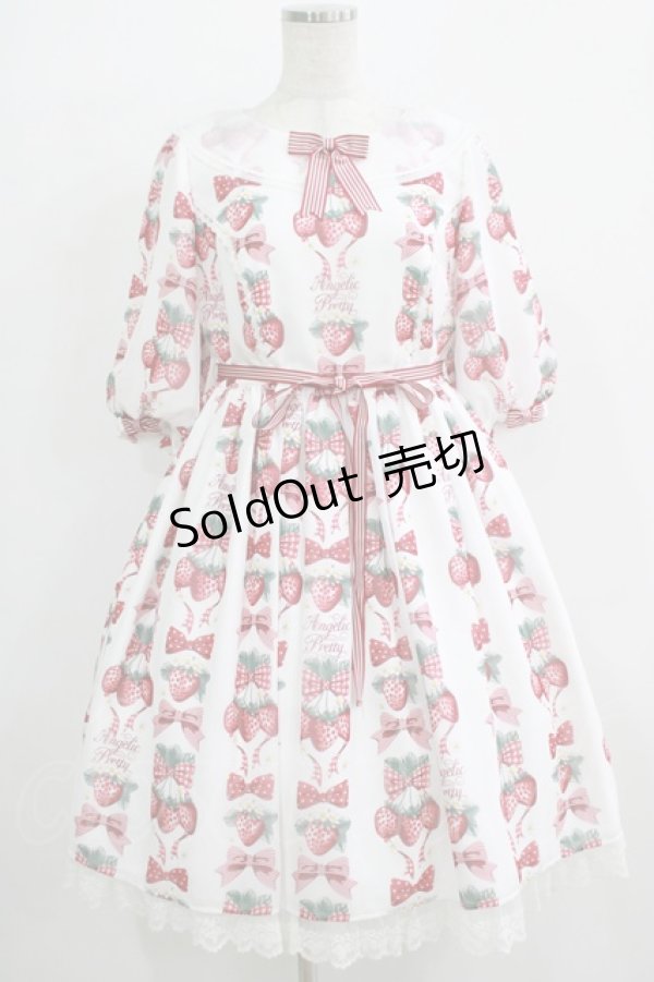画像1: Angelic Pretty / Strawberry Dollワンピース Free シロ H-25-11-29-001-AP-OP-NS-ZH (1)