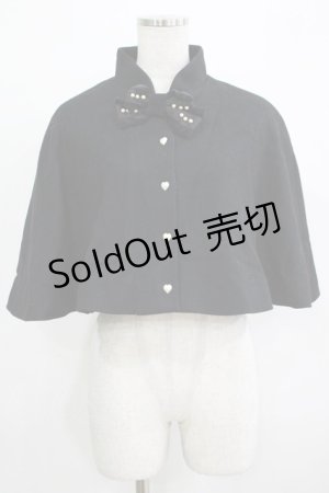 画像: Innocent World / ハートボタンケープ Free ブラック H-25-11-29-030-IW-JA-NS-ZH