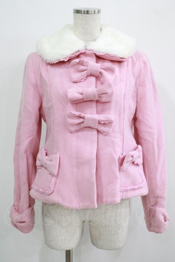 画像1: Angelic Pretty / Sweet Ribbonコート Free ピンク H-25-11-29-031-AP-CO-NS-ZH (1)