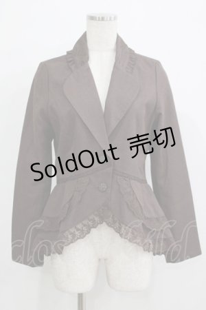 画像: axes femme / レース配色フィッシュテールジャケット M ブラウン H-25-11-29-033-AX-JA-NS-ZH