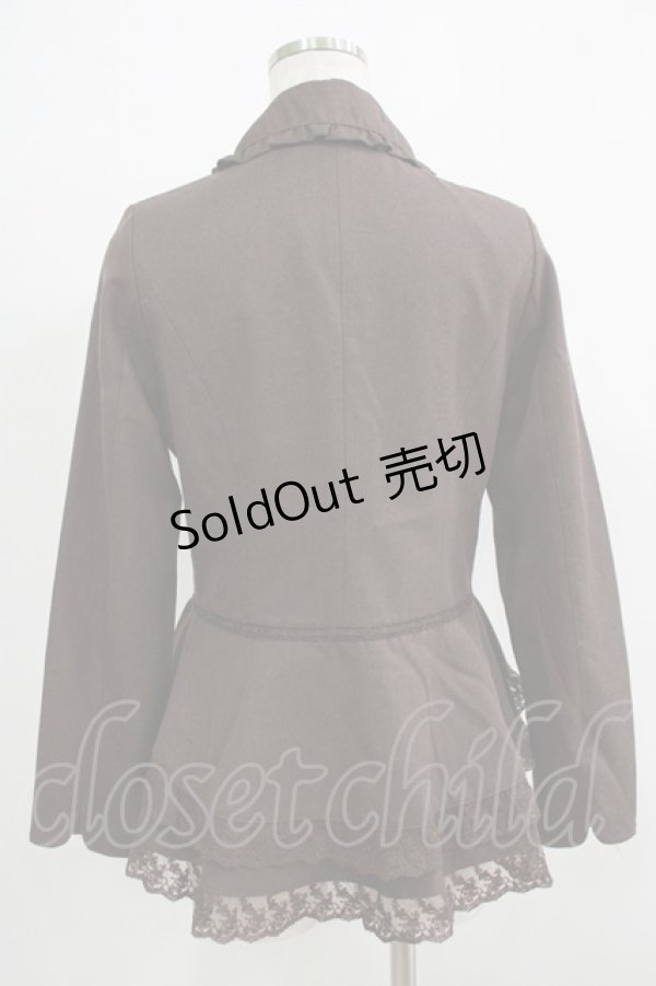 画像3: axes femme / レース配色フィッシュテールジャケット M ブラウン H-25-11-29-033-AX-JA-NS-ZH (3)