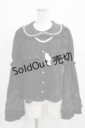 画像: Ank Rouge / パールひめそでブラウス M ブラック H-25-11-29-038-CA-BL-NS-ZH