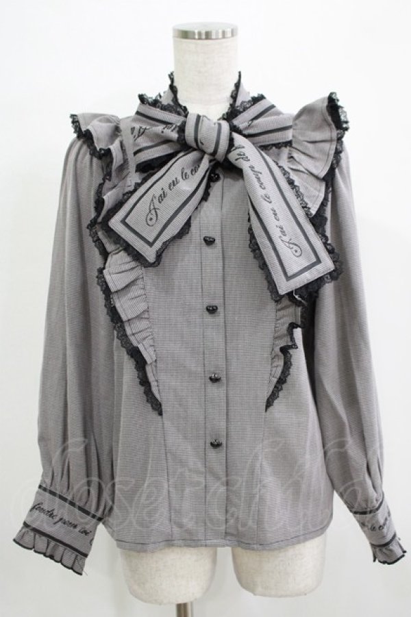 画像1: Rojita / ロゴボウタイブラウス Free ブラック H-25-11-29-039-LO-BL-NS-ZH (1)