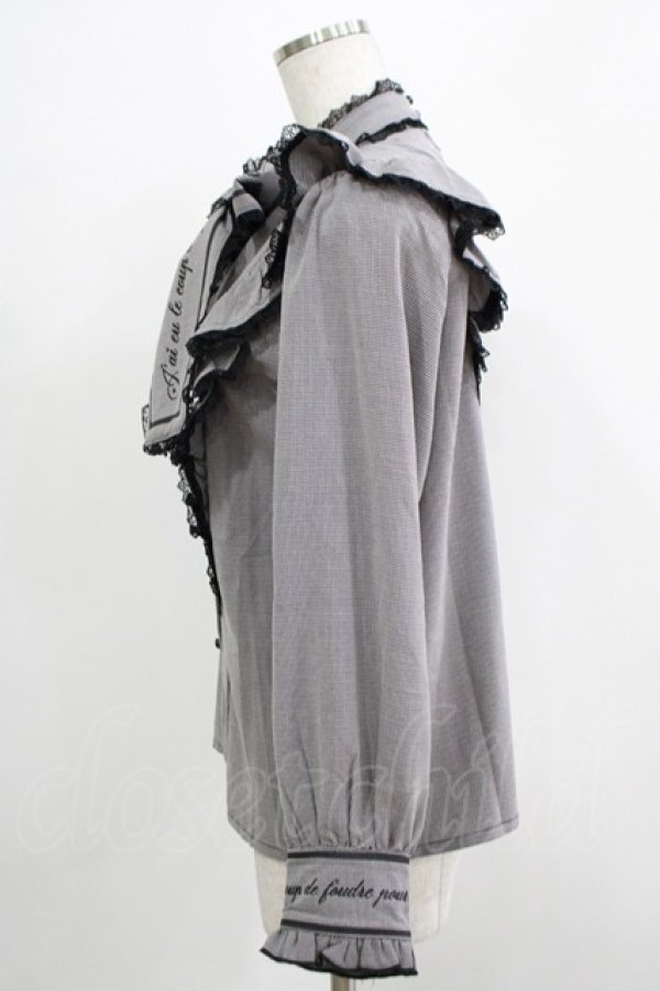 画像2: Rojita / ロゴボウタイブラウス Free ブラック H-25-11-29-039-LO-BL-NS-ZH (2)