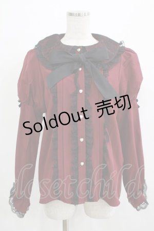 画像: NOEMIE / レース襟リボンブラウス M ボルドー H-25-11-29-040-LO-BL-NS-ZH