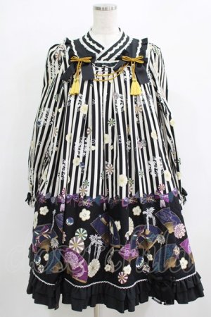 画像: metamorphose / うたかたの華かぐらAラインワンピース Free ブラック H-25-11-29-004-ME-OP-NS-ZH