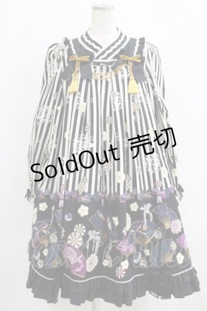 画像: metamorphose / うたかたの華かぐらAラインワンピース Free ブラック H-25-11-29-004-ME-OP-NS-ZH