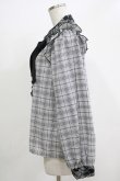 画像2: NOEMIE / チェックリボンブラウス M グレー H-25-11-29-048-LO-BL-NS-ZH (2)