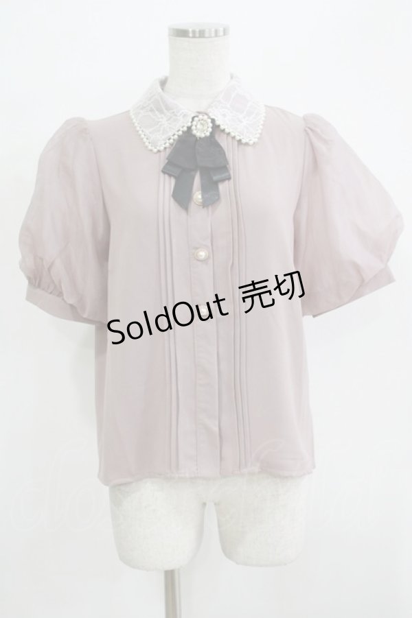 画像1: Rojita / ボリュームスリーブビジュ釦ブラウス Free ピンク H-25-11-29-050-LO-BL-NS-ZH (1)