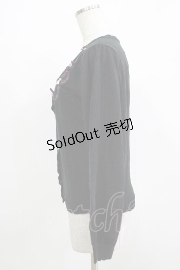 画像2: axes femme / ローズガーデンニットカーディガン M ブラック H-25-11-29-052-AX-TO-NS-ZH (2)