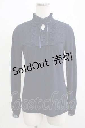 画像: axes femme / ヨークレースハイネックプルオーバー M ネイビー H-25-11-29-053-AX-TO-NS-ZH