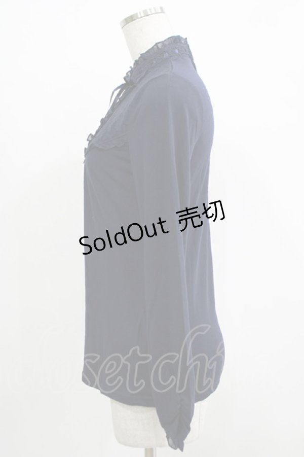 画像2: axes femme / ヨークレースハイネックプルオーバー M ネイビー H-25-11-29-053-AX-TO-NS-ZH (2)