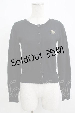 画像: Angelic Pretty / ロイヤルクラウン刺繍カーディガン Free ブラック H-25-11-29-055-AP-TO-NS-ZH