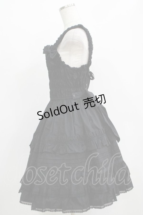 画像2: BABY,THE STARS SHINE BRIGHT / シャーリングジャンパースカート Free ブラック H-25-11-29-005-BA-OP-NS-ZH (2)