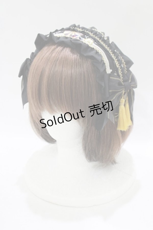 画像1: metamorphose / うたかたの華かぐらヘッドドレスカチューシャ  ブラック H-25-11-29-076-ME-AC-NS-ZH (1)
