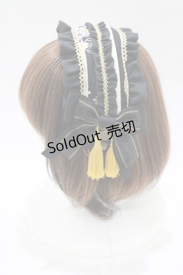 画像2: metamorphose / うたかたの華かぐらヘッドドレスカチューシャ  ブラック H-25-11-29-076-ME-AC-NS-ZH (2)