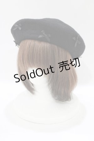 画像: m petit by misako / サンリオキャラクターズコラボ クロミ ベレー  ブラック H-25-11-29-083-LO-AC-NS-ZH