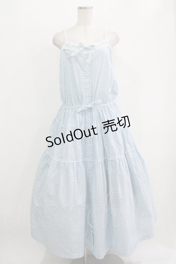 画像1: PINK HOUSE / レース使いキャミソールワンピース Free サックス H-25-11-29-010-LO-OP-NS-ZH (1)