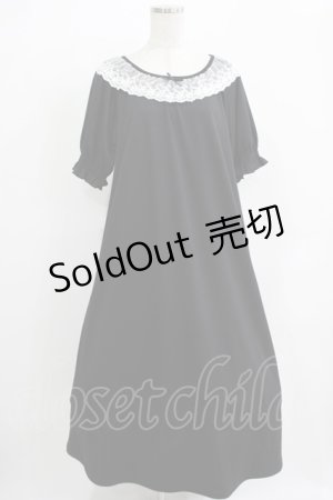 画像: m petit by misako / レース襟カットワンピース LL ブラック H-25-11-29-013-LO-OP-NS-ZH