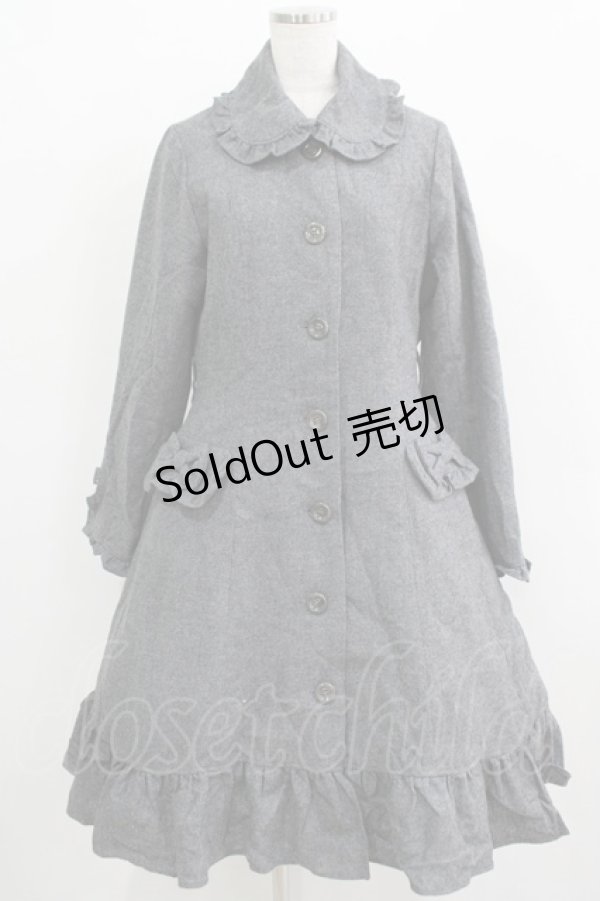 画像1: Innocent World / リボンフリルコート L グレー H-25-11-29-014-IW-CO-NS-ZH (1)