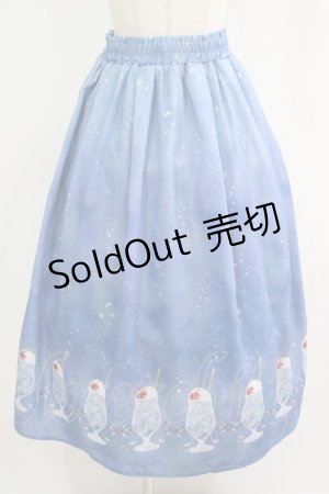 画像: axes femme / クリームソーダ柄スカート Free ブルー H-25-11-29-015-AX-SK-NS-ZH