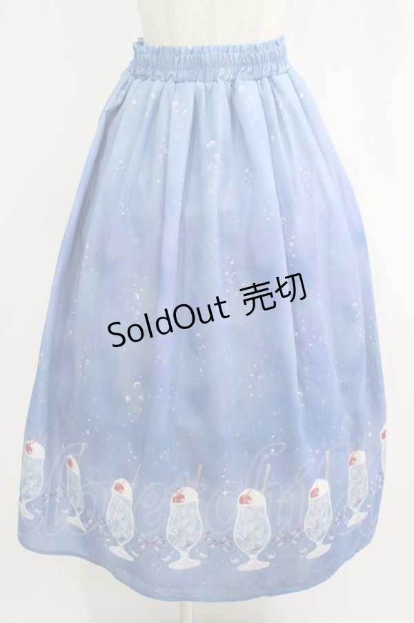 画像1: axes femme / クリームソーダ柄スカート Free ブルー H-25-11-29-015-AX-SK-NS-ZH (1)