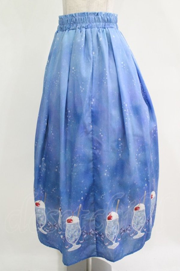 画像2: axes femme / クリームソーダ柄スカート Free ブルー H-25-11-29-015-AX-SK-NS-ZH (2)