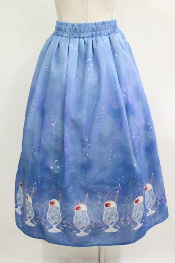 画像3: axes femme / クリームソーダ柄スカート Free ブルー H-25-11-29-015-AX-SK-NS-ZH (3)