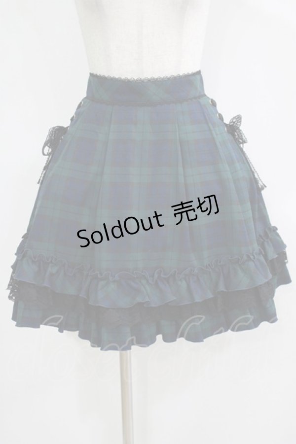 画像1: Secret Honey / タータンチェックフリルスカート Free グリーン H-25-11-29-018-CA-SK-NS-ZH (1)