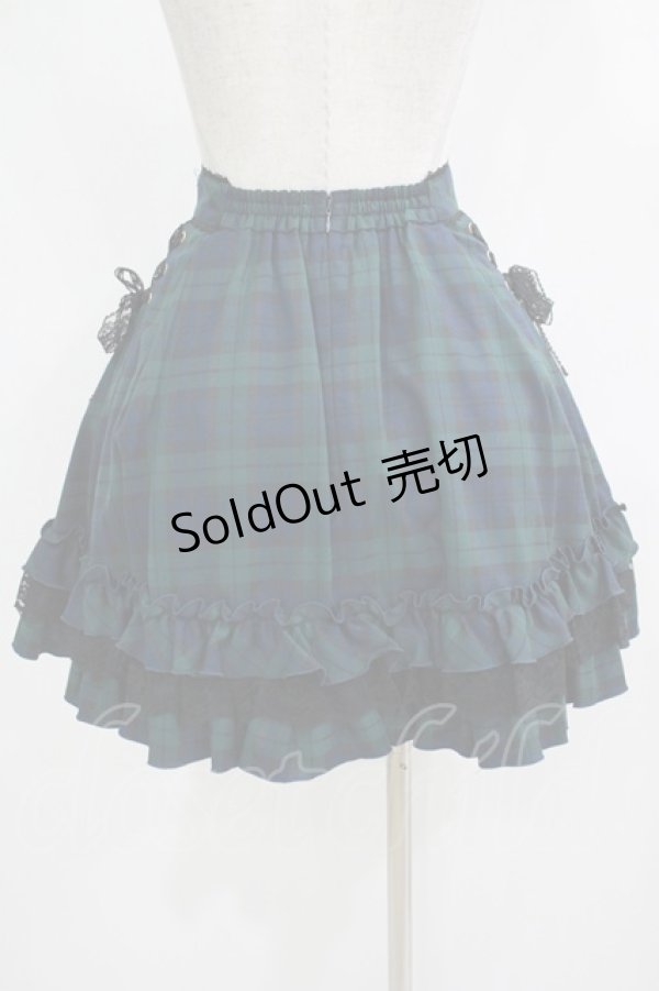 画像3: Secret Honey / タータンチェックフリルスカート Free グリーン H-25-11-29-018-CA-SK-NS-ZH (3)