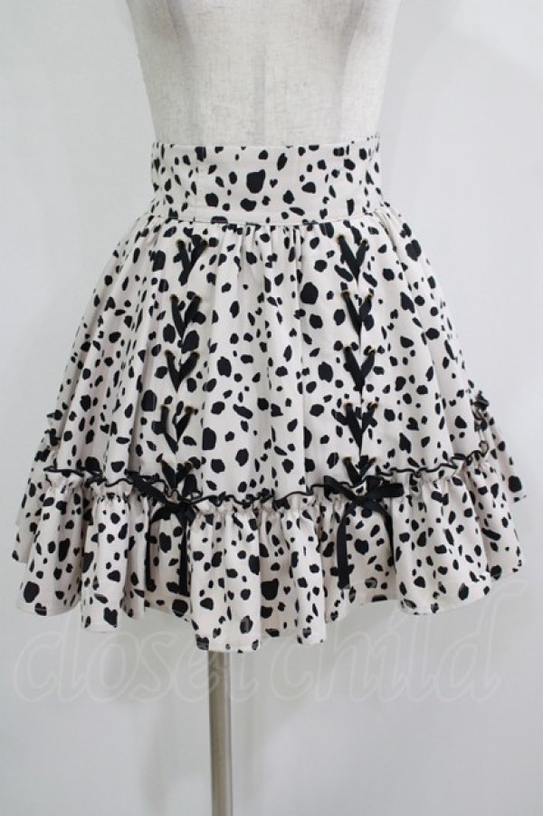 画像1: Rojita / ダルメ柄ボリュームスカート Free ベージュ H-25-11-29-019-LO-SK-NS-ZH (1)