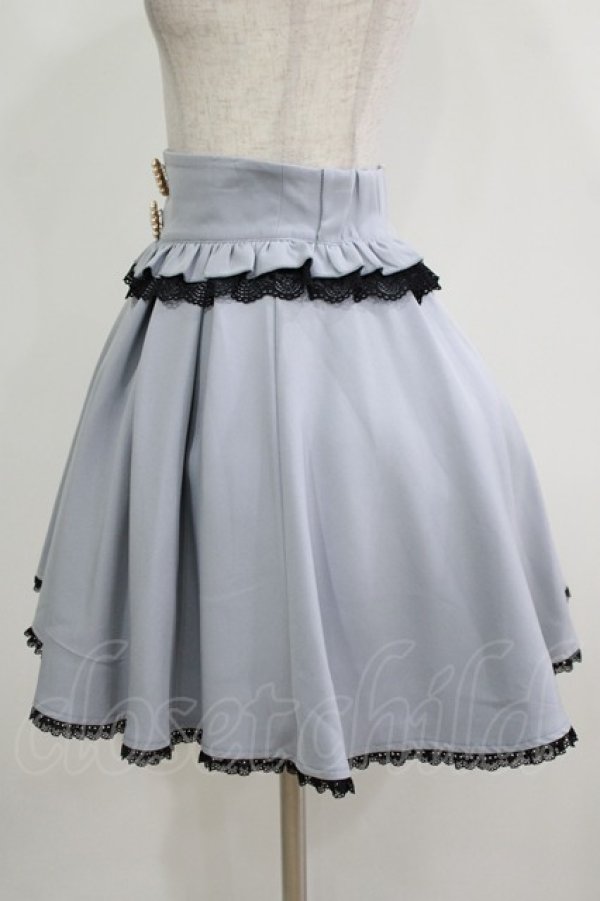 画像2: Rojita / ビジュ釦付きサイドフレアスカート Free サックス H-25-11-29-020-LO-SK-NS-ZH (2)