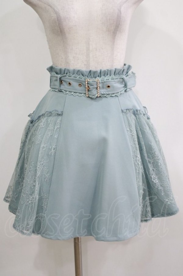 画像1: Rojita / サイドレースビジュベルトスカート Free ミント H-25-11-29-021-LO-SK-NS-ZH (1)