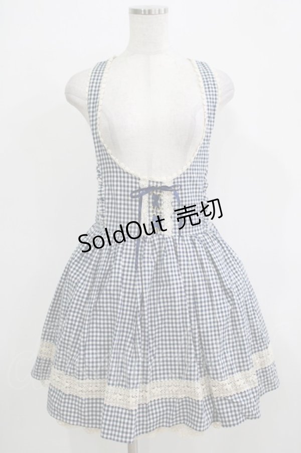 画像1: LIZ LISA / ギンガムチェックジャンパースカート Free ブルー H-25-11-29-027-LO-OP-NS-ZH (1)
