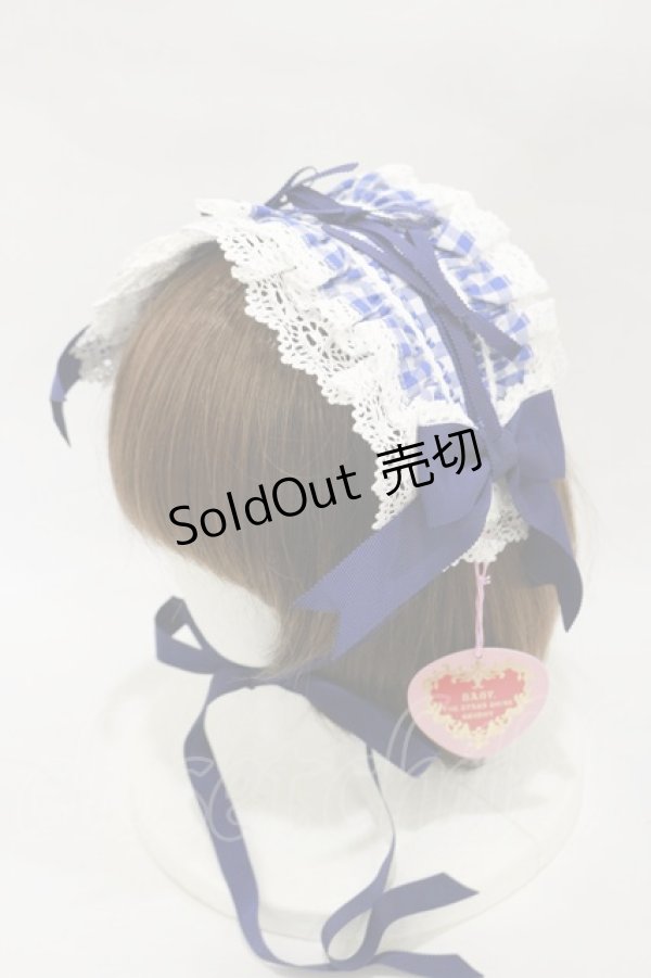 画像1: BABY,THE STARS SHINE BRIGHT / Milky Gingham Dollヘッドドレス  ブルー H-25-12-01-001-BA-AC-NS-ZH (1)