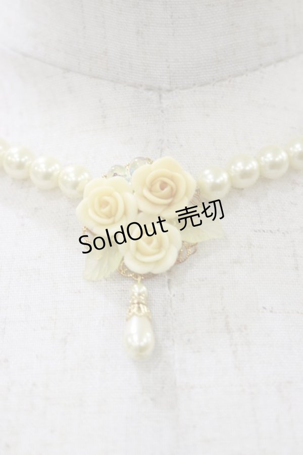 画像1: Innocent World / 薔薇とパールのネックレス  イエロー H-25-12-01-006-IW-AC-NS-ZH (1)