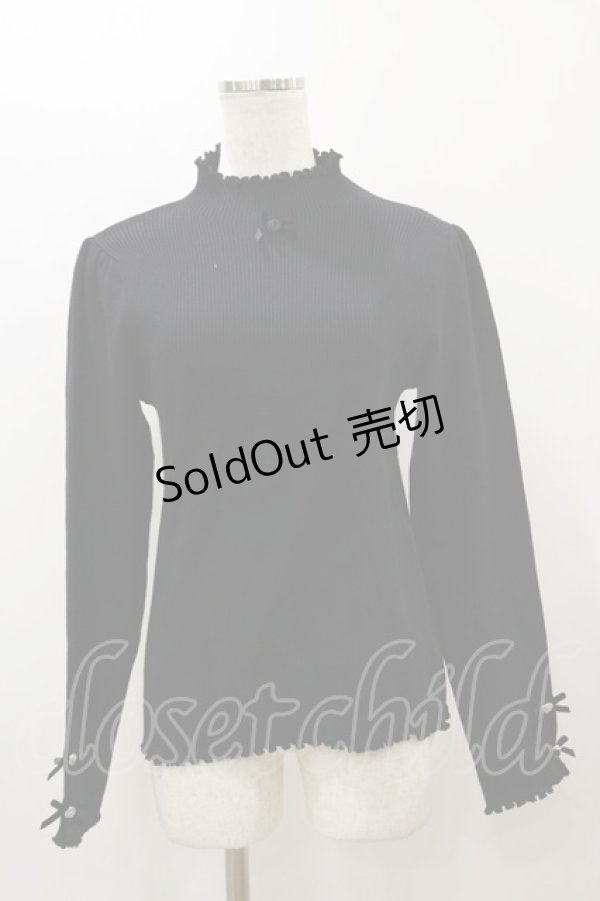 画像1: m petit by misako / TT*AOKメロウハイネック LL ブラック H-25-12-01-055-LO-TO-NS-ZH (1)