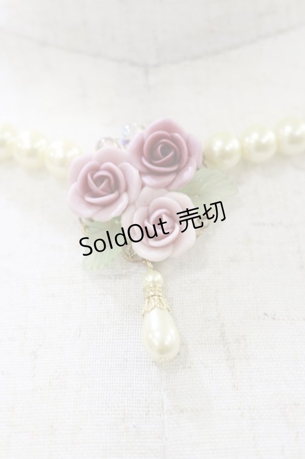 画像1: Innocent World / 薔薇とパールのネックレス  ピンク H-25-12-01-007-IW-AC-NS-ZH (1)