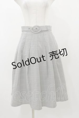 画像: Fi.n.t / ベルト付きチェックタックスカート Free BLACK×WH H-25-12-01-065-CA-SK-NS-ZH