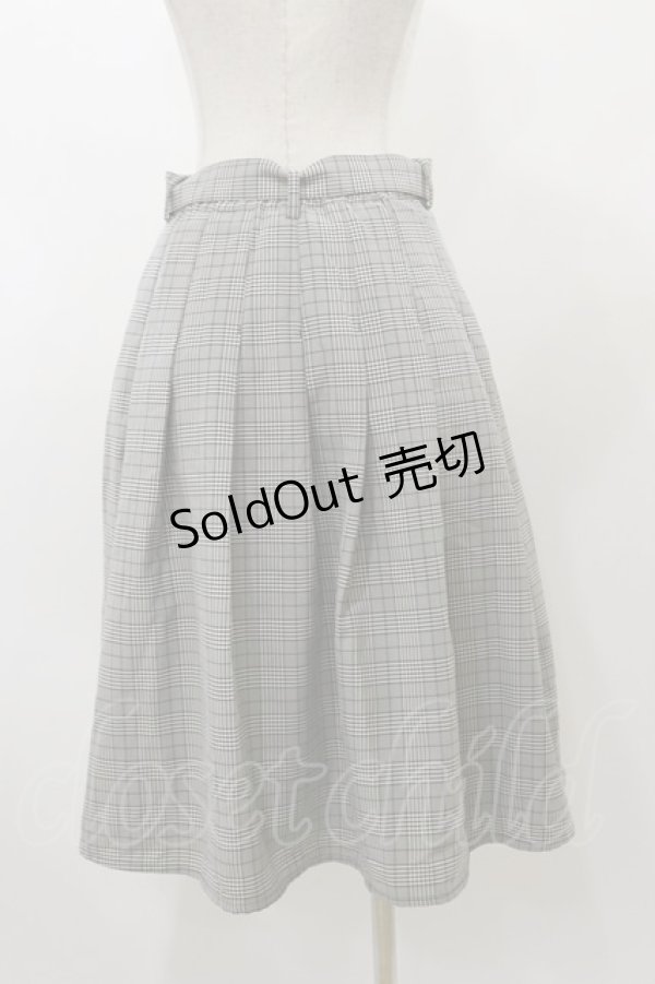 画像2: Fi.n.t / ベルト付きチェックタックスカート Free BLACK×WH H-25-12-01-065-CA-SK-NS-ZH (2)