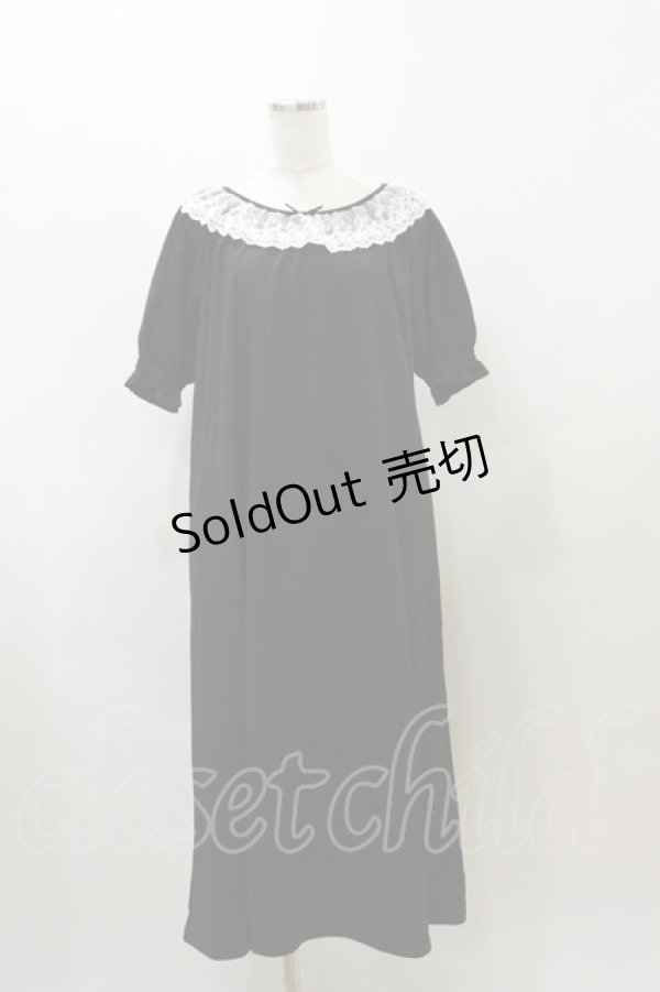 画像1: m petit by misako / レース襟カットワンピース LL ブラック H-25-12-01-071-LO-OP-NS-ZH (1)