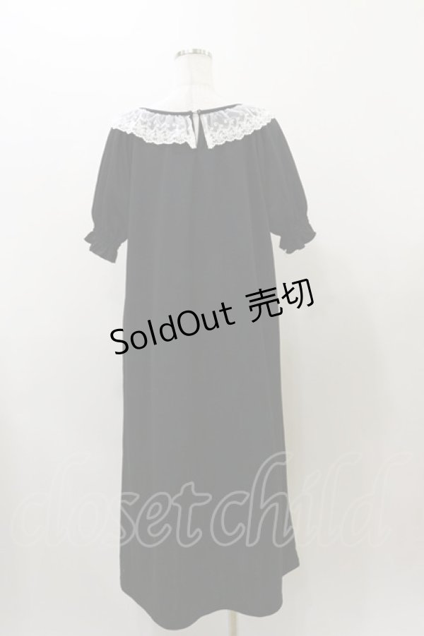 画像2: m petit by misako / レース襟カットワンピース LL ブラック H-25-12-01-071-LO-OP-NS-ZH (2)
