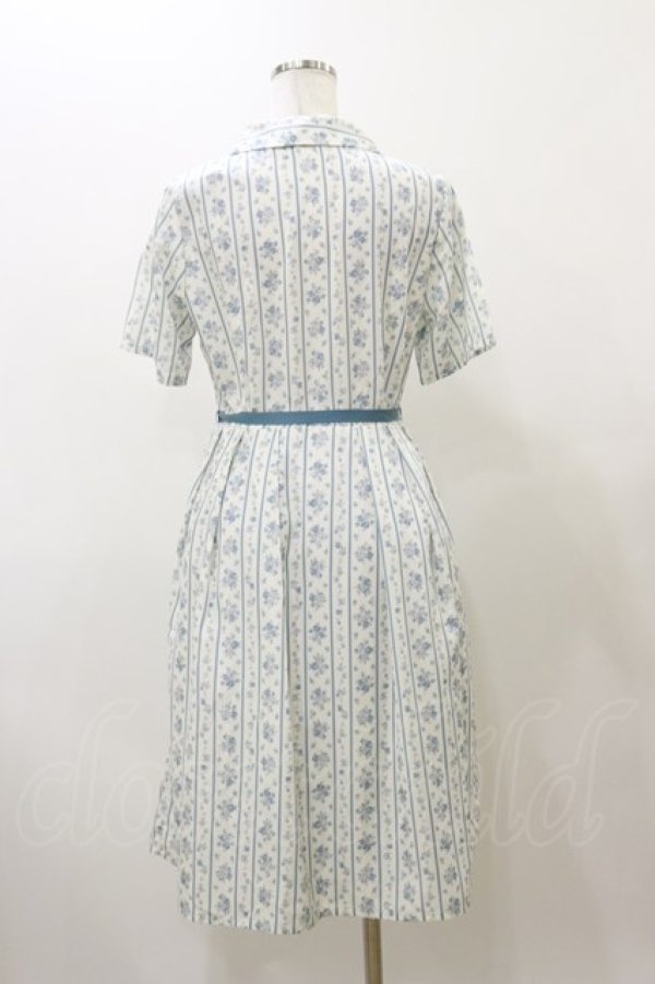 画像2: Fi.n.t / ストライプ花柄丸衿ワンピース Free L/BLUE H-25-12-01-073-CA-OP-NS-ZH (2)