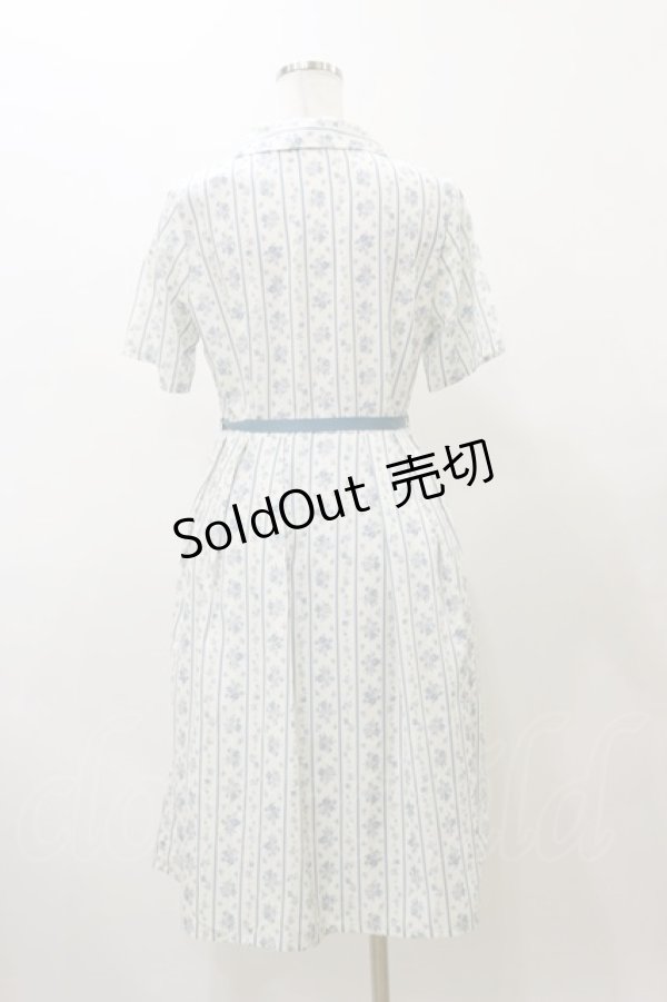 画像2: Fi.n.t / ストライプ花柄丸衿ワンピース Free L/BLUE H-25-12-01-073-CA-OP-NS-ZH (2)